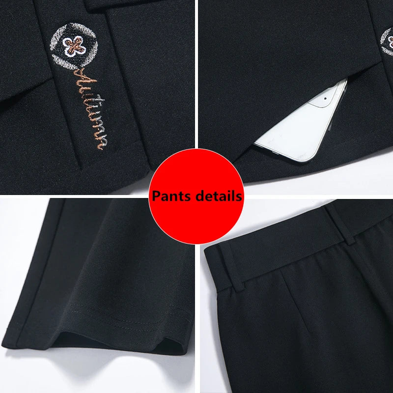 2026 New Women's Black Stretch Suit Pants, Fashion Purple Slim Trousers Green Brown Pantalones 27-34