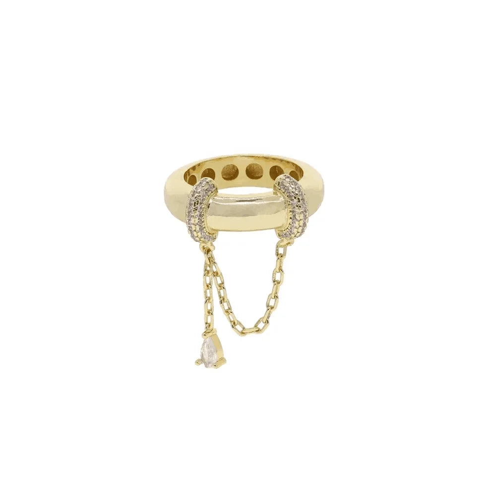 2026 New Arrivals Stacking Open Finger Rings Pave Bling Water Drop Cubic Zirconia For Women Fashion Geometric Jewelry