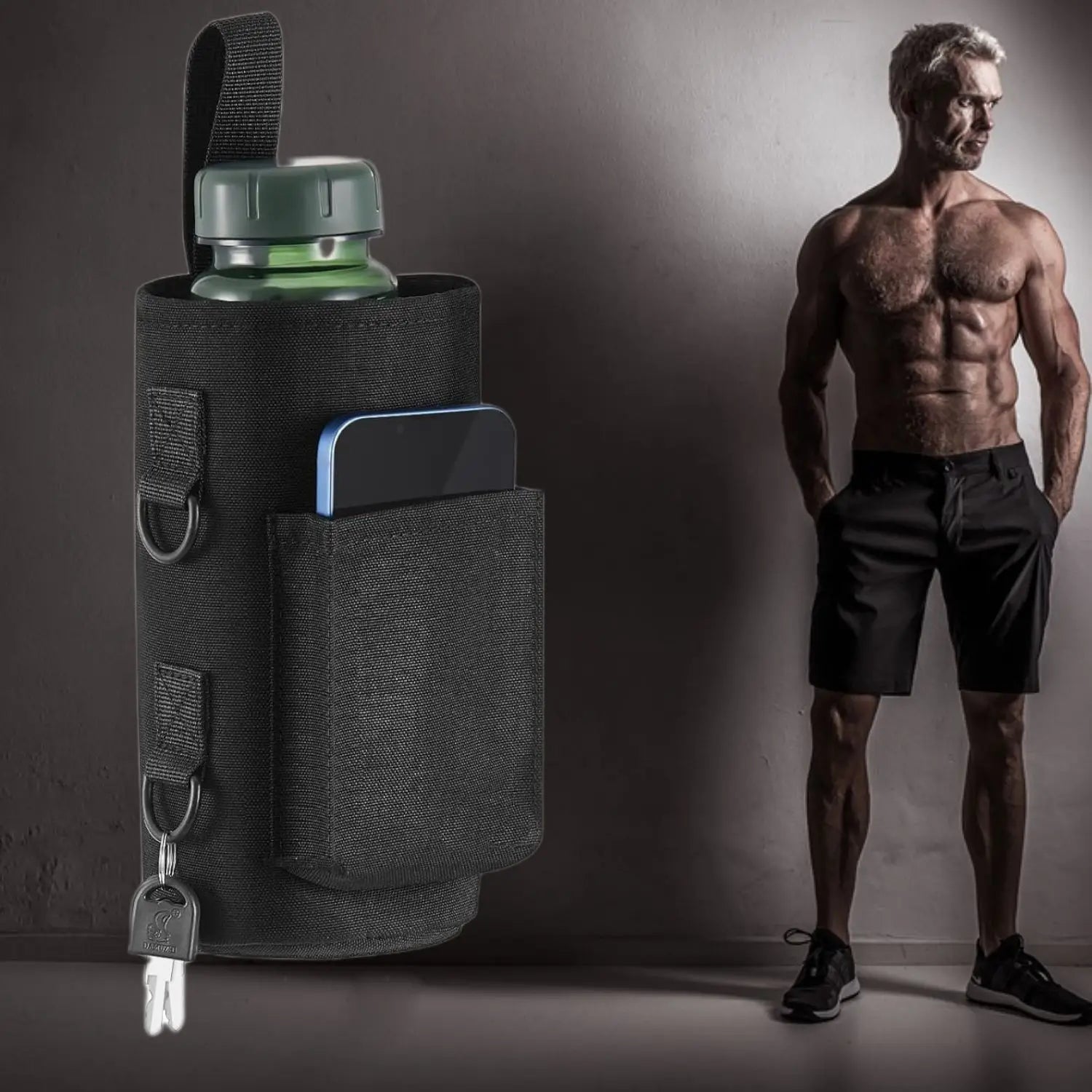 Magnetic Gym Water Bottle Bag Non Slip Magnetic Gym Sling Bag Portable Magnetic Water Bottle Carrier Holder for Gym Accessories