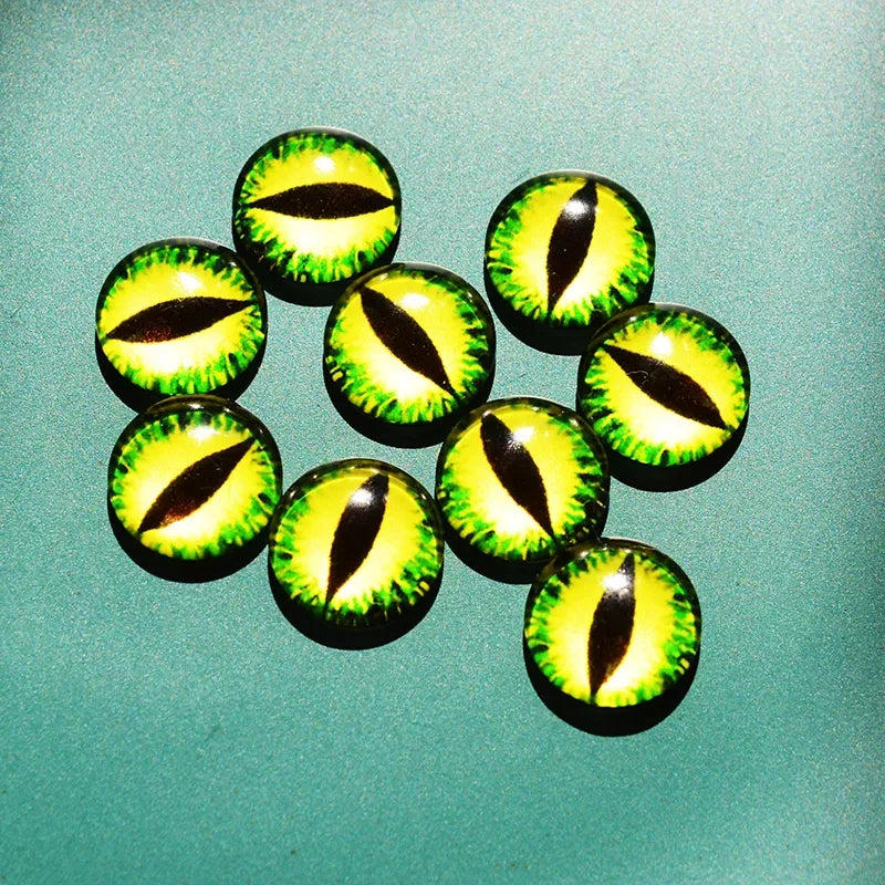 glass eyes cabochons Round 6MM-30MM Round Dome Dragon Eye Dragon Cat Eye Toys DIY Jewelry Accessory MIX Pupil Eye Cameo