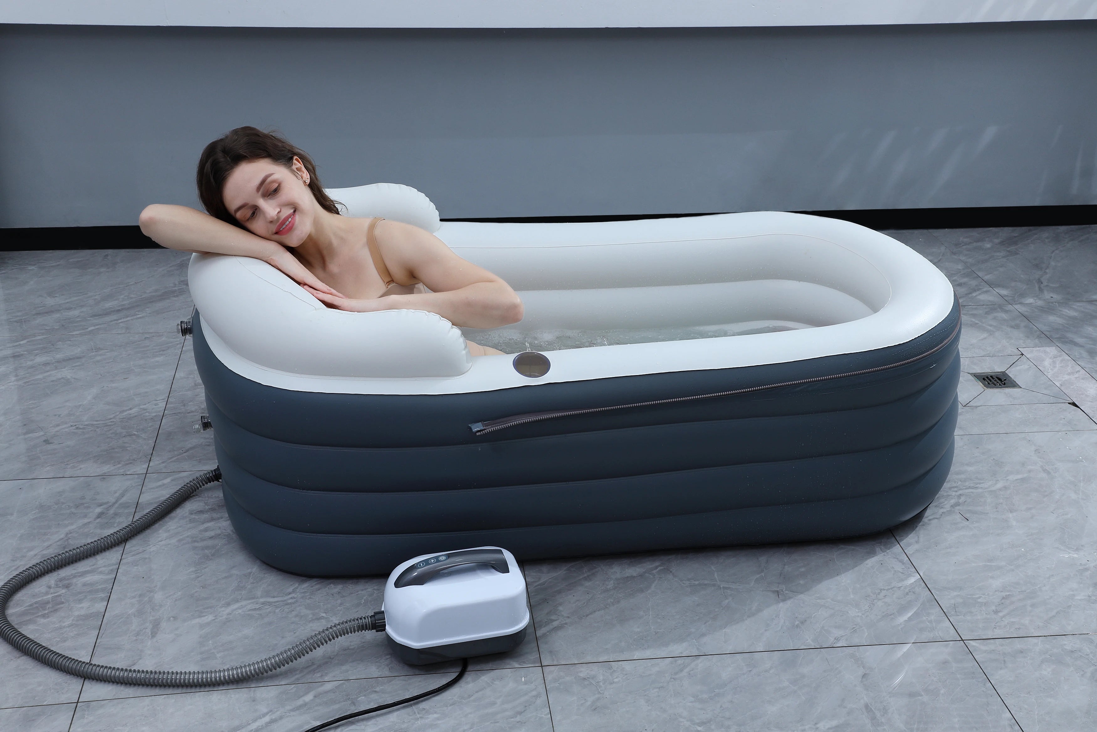Inflatable Spa Tub with Electric Air Pump Hot and Cold Therapy Pvc Portable Hot Tub Spa Portable Tub