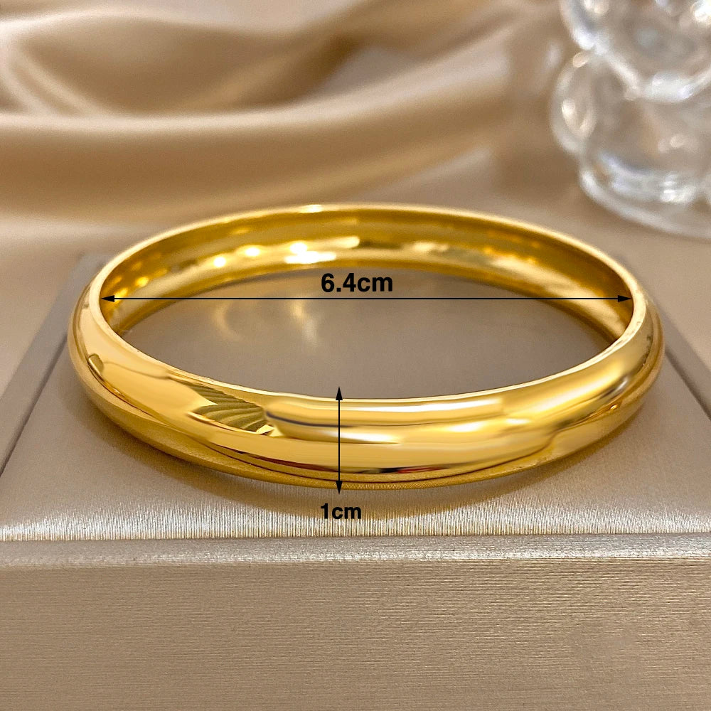 Glossy Gold Bangle Stainless Steel Jewelry