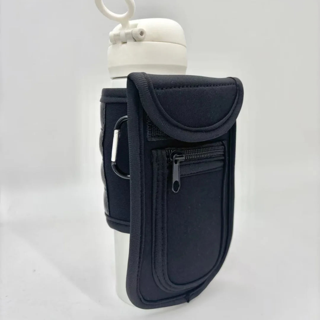 Magnetic Gym Water Bottle Bag Holder Built-in Magnet Easy Attachment to Metal Surface Magnetic Bottle Sleeve Pouch