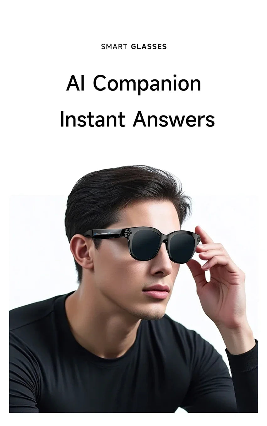 New Smart AI Glasses 800W Shooting Camera HD Photo Video Voice Call Translation Waterproof Bluetooth AI Motorcycle Glasses