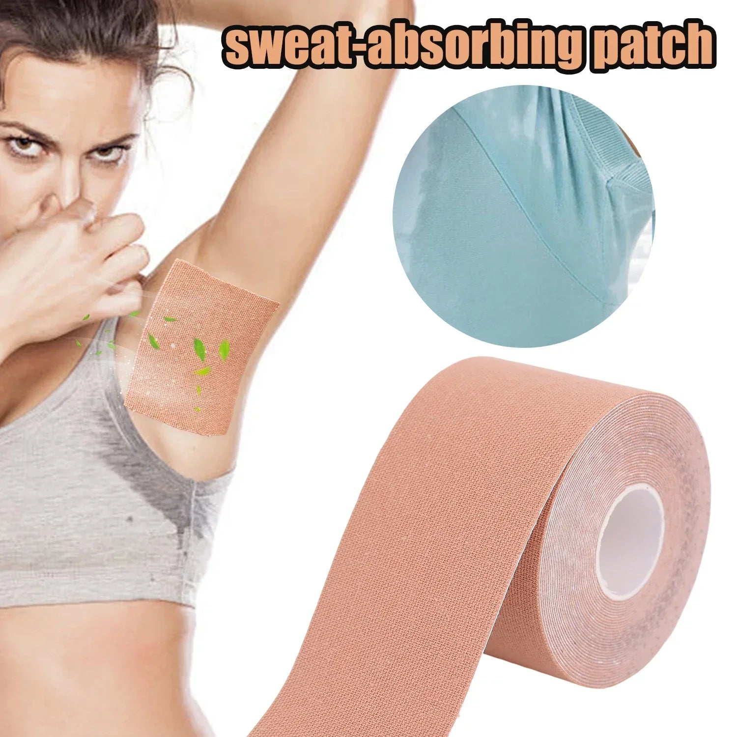 10m Invisible Underarm Sweat Roll Soft Self-adhesive Foot Sweat Absorbing Stickers for Men Women Disposable Anti Armpits Patch