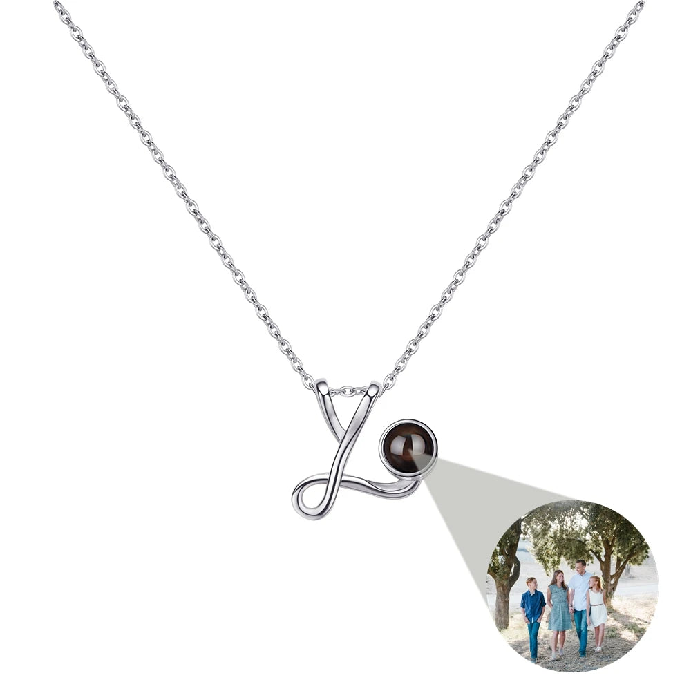 Geometric/Camera Pendant Custom Photo Necklace for Women Personalized Projection Photo 925 Silver Chain Birthday Jewelry