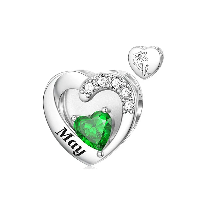 Hot Selling 925 Silver Sibling Daughter Heart-Shaped Charm Bead Suitable For Original European Bracelet DIY Women's Jewelry Gift