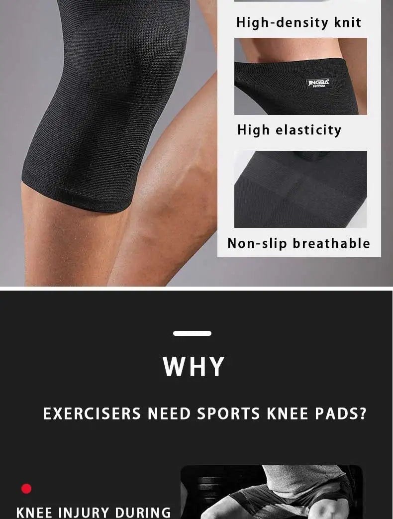 JINGBA SUPPORT Sports Basketball Knee Pads Support Elastic Nylon Knee Brace Volleyball Knee Protector Rodillera Deportiva