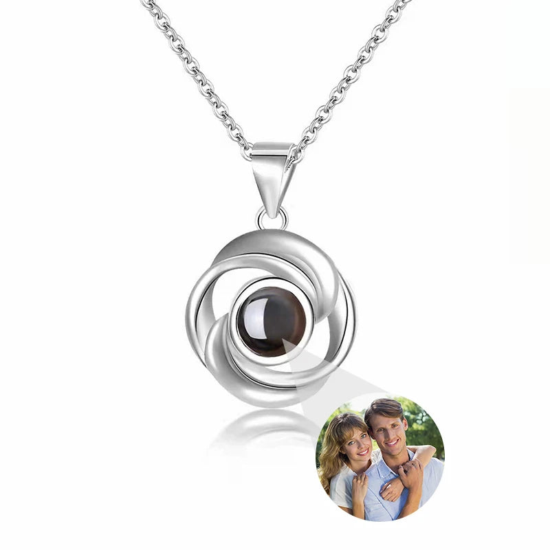 Personalized Picture Projection Necklace Custom Photo Pendant Necklace Love Memorial Gifts Birthday Gifts for Mom Wife Valentine