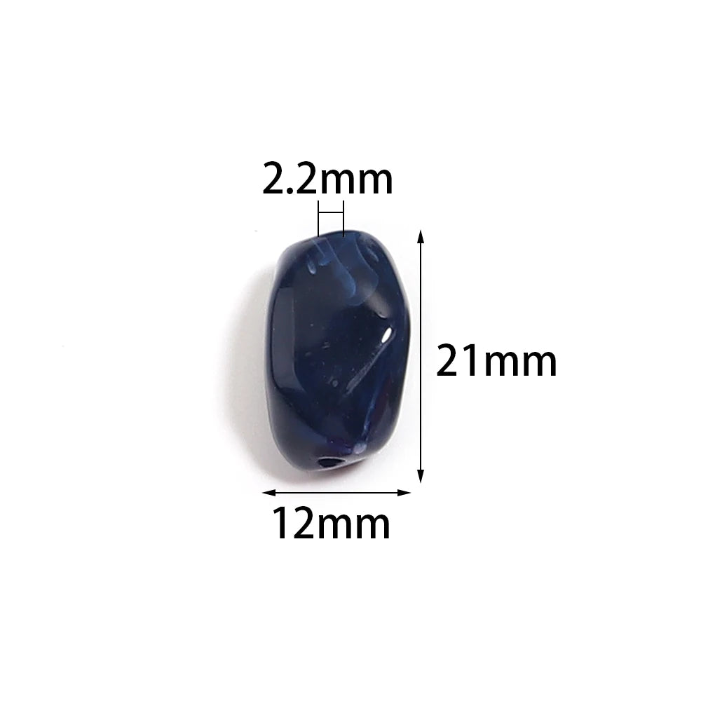 20pcs Dual Color Irregular Acrylic Beads Meteorite Shape Loose Spacer Beads For DIY Jewelry Making Bracelet Necklace Accessories