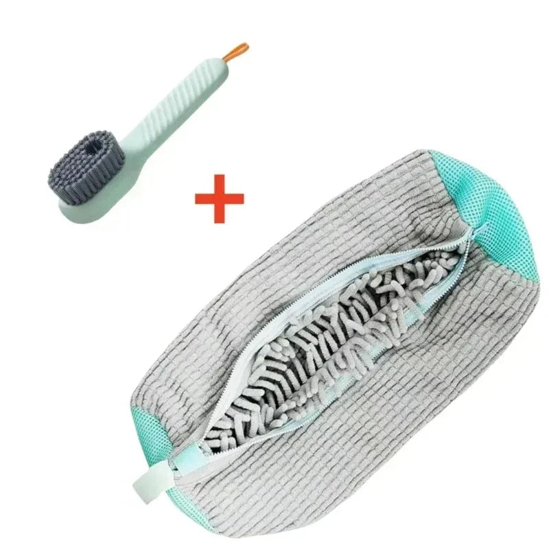 Durable Shoe Washing Machine Bag Yellow Blue Zipper Ideal for Sneakers And Casual Shoes Laundry Wash Bag for All Shoe Types