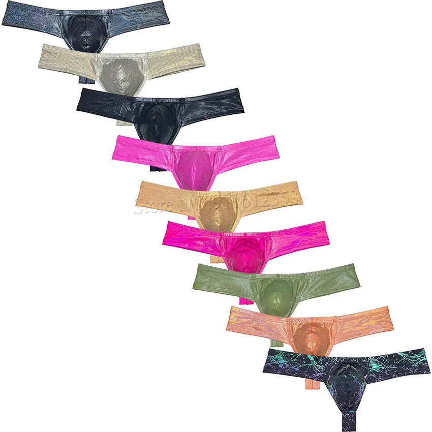 Sexy Men's Soft Wet Look Underwear Pouch Enhancing Underpants Hipster Mini Bikini Boxer Briefs