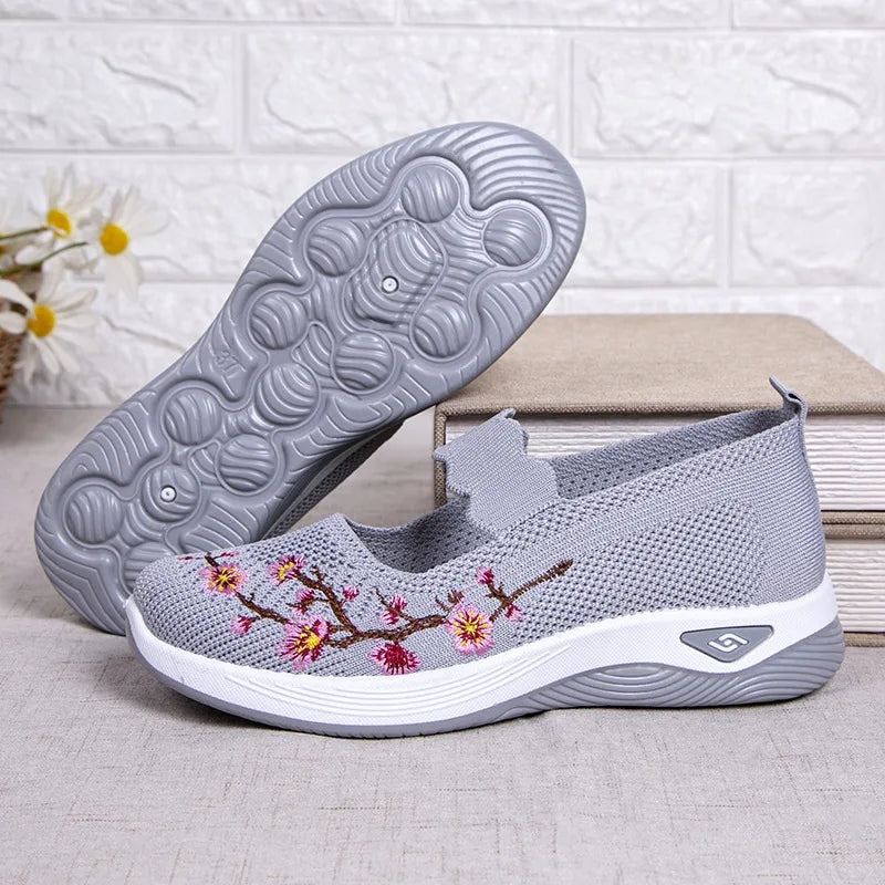 Women's Shoes 2025 Summer Casual Sneakers Breathable Embroidered Chunky Sole Affordable Free Shipping