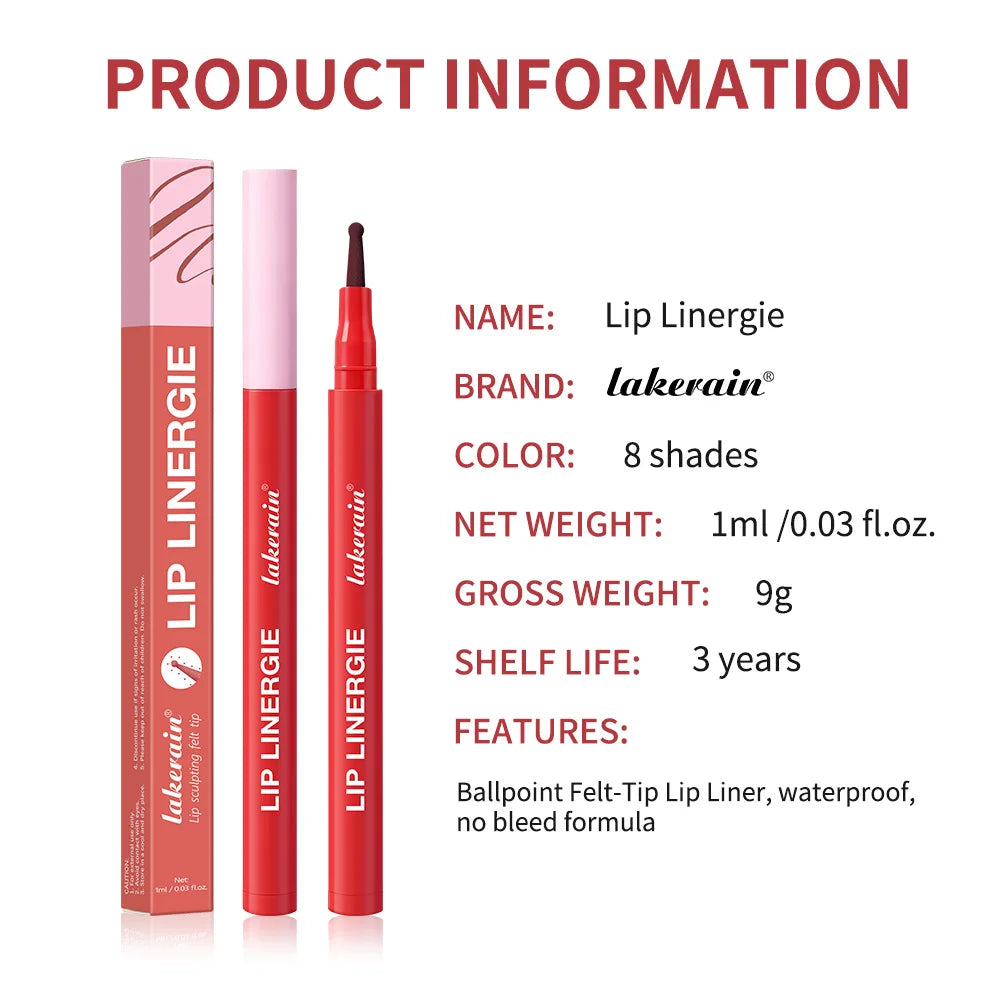 Lakerain Inno Ballpoint Pen Style Lip Liner Long-lasting Non-fading Lip Makeup Lip Line Pen for Clear Definition