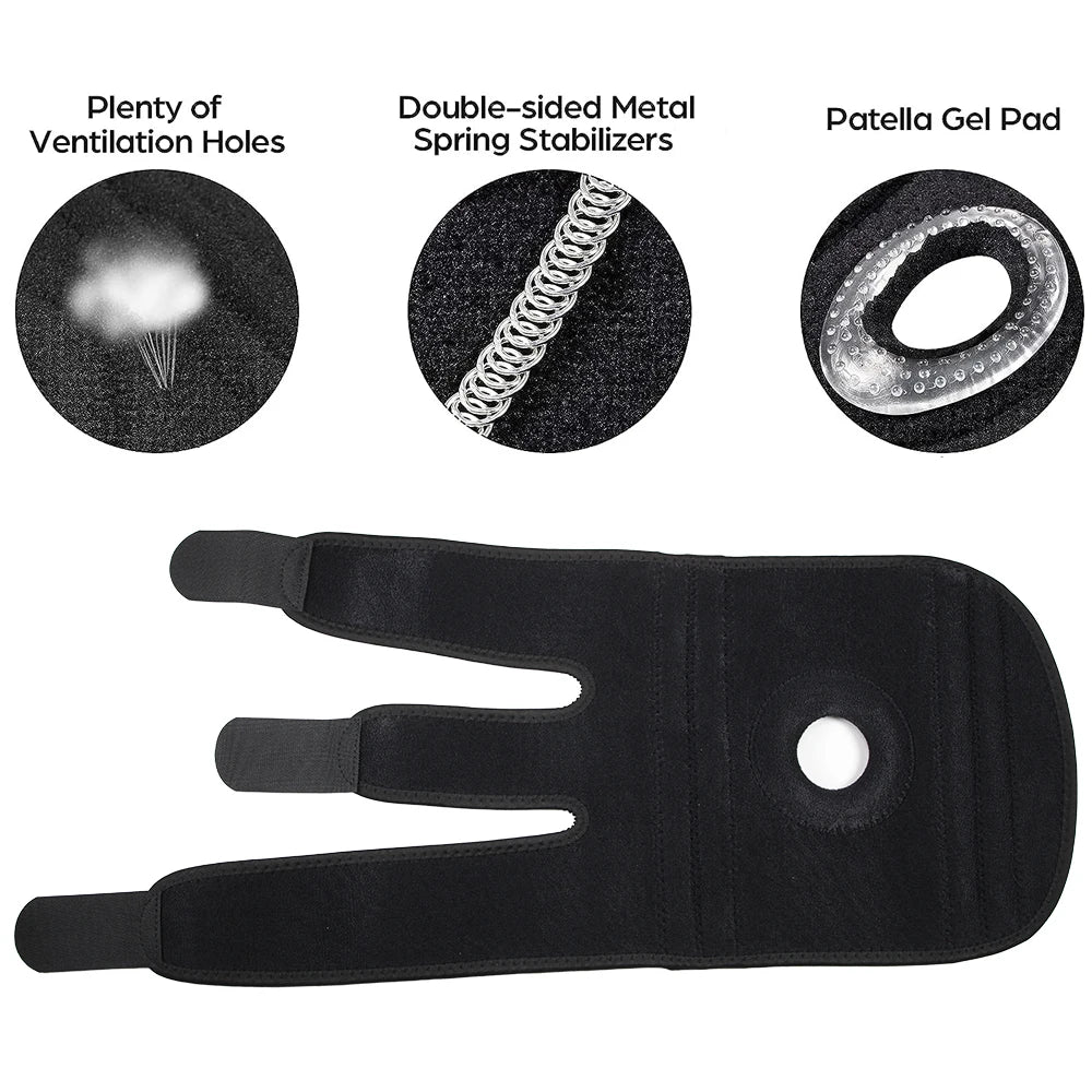 1Pcs Knee Brace with Side Stabilizers & Patella Gel Pads for Maximum Knee Pain Support and Fast Recovery for Men and Women