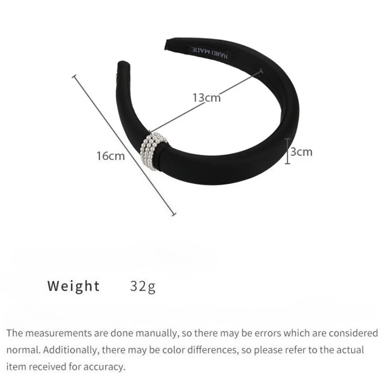 Retro Pearl Satin Headband for Women