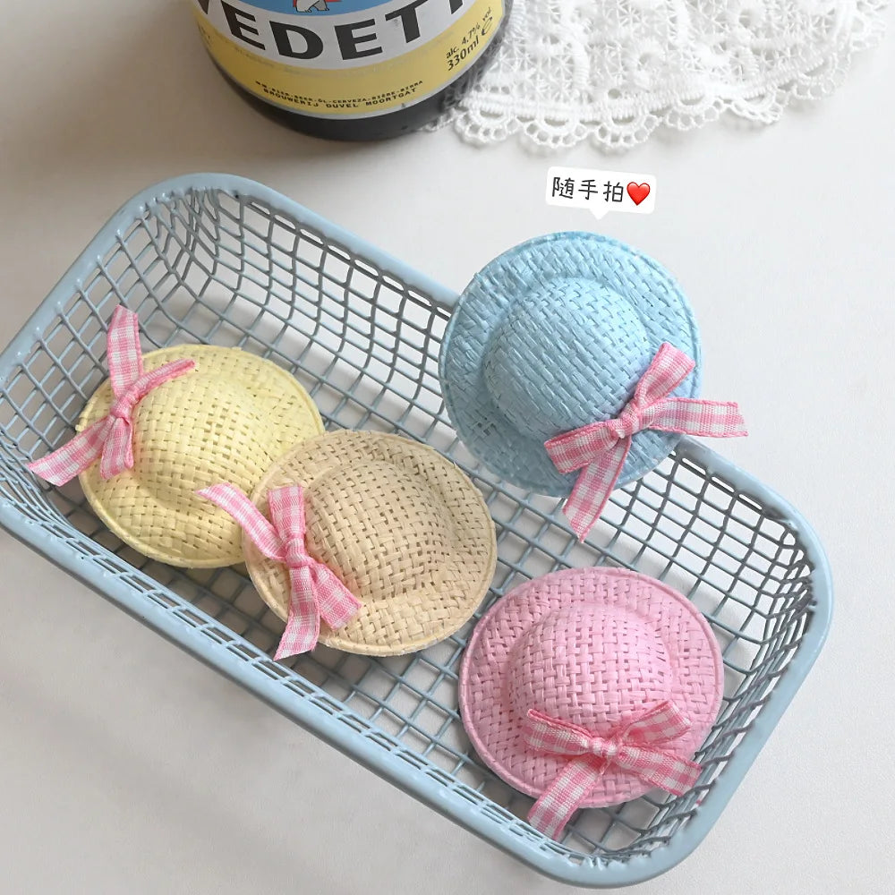 Creative Hair Clips Summer Cute Woven Straw Hat Hairpins for Baby Girl Sweet Kids Barrettes Fashion Hair Accessories пучки волос
