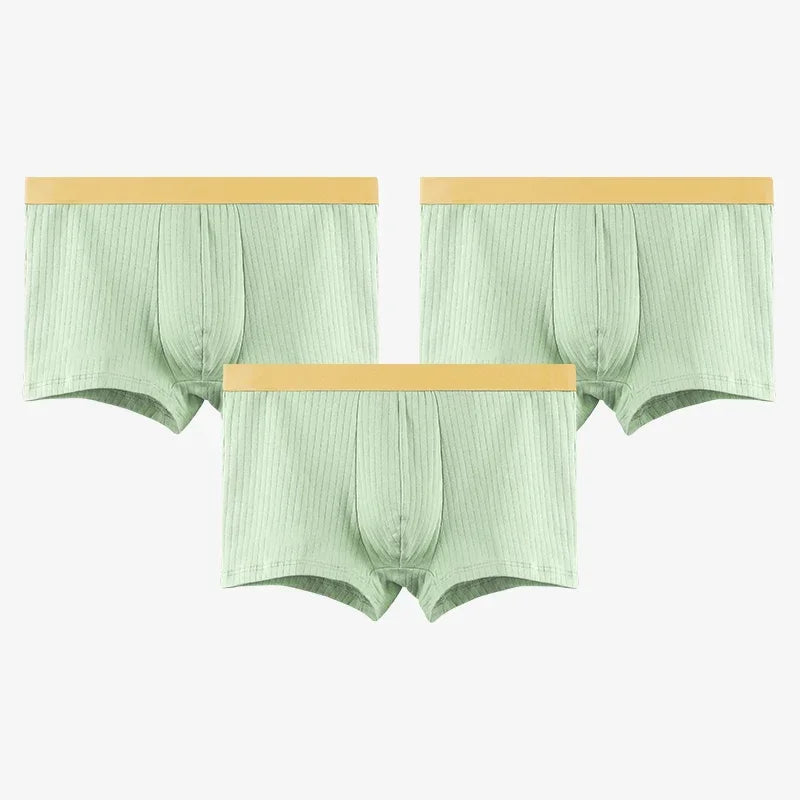 3PC Men's underwear Men's antibacterial cotton boxers summer thin plus size shorts breathable boys sports boxers head