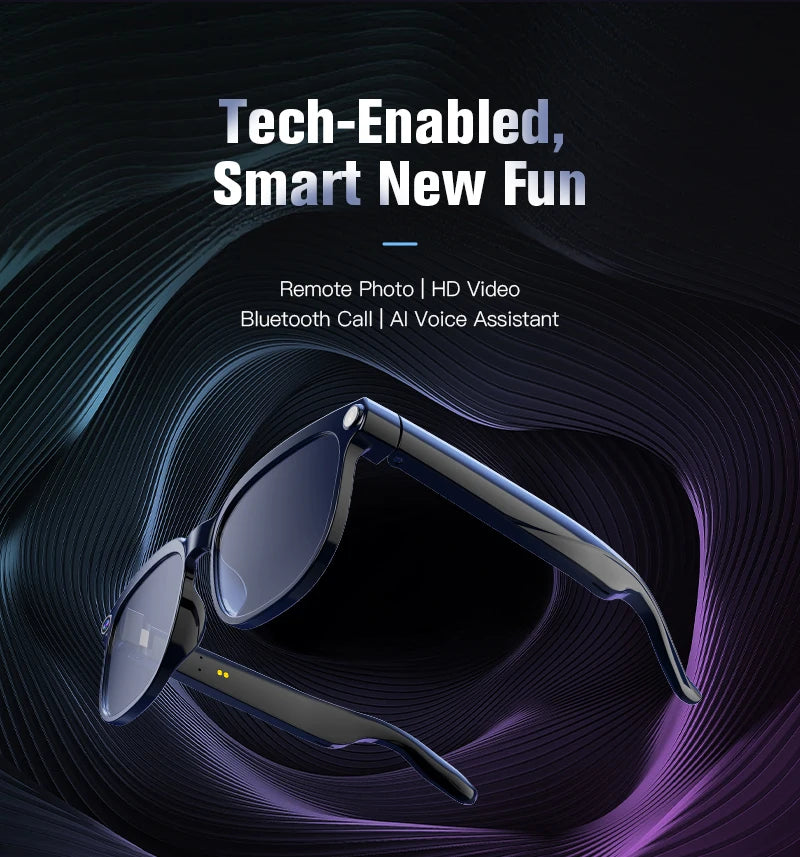 2026New AI Smart Glasses Men Women 800W HD Camera Bluetooth Call 100+Languages Translation Voice Control Music Player Sunglasses