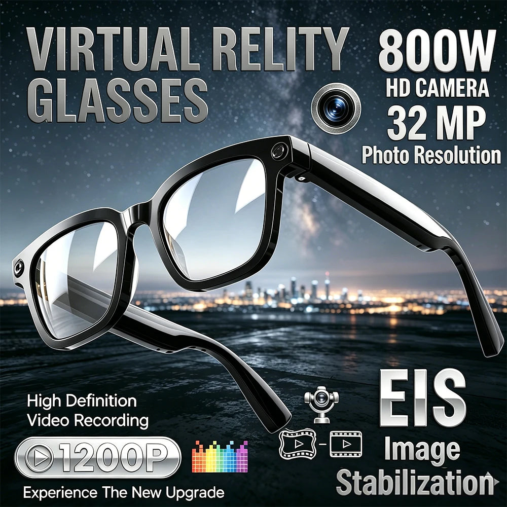 AI Smart Glasses 800W Camera Recording AI Photo Recognition BT Call Real Time Translation Voice Assistan Sunglasses Men Women