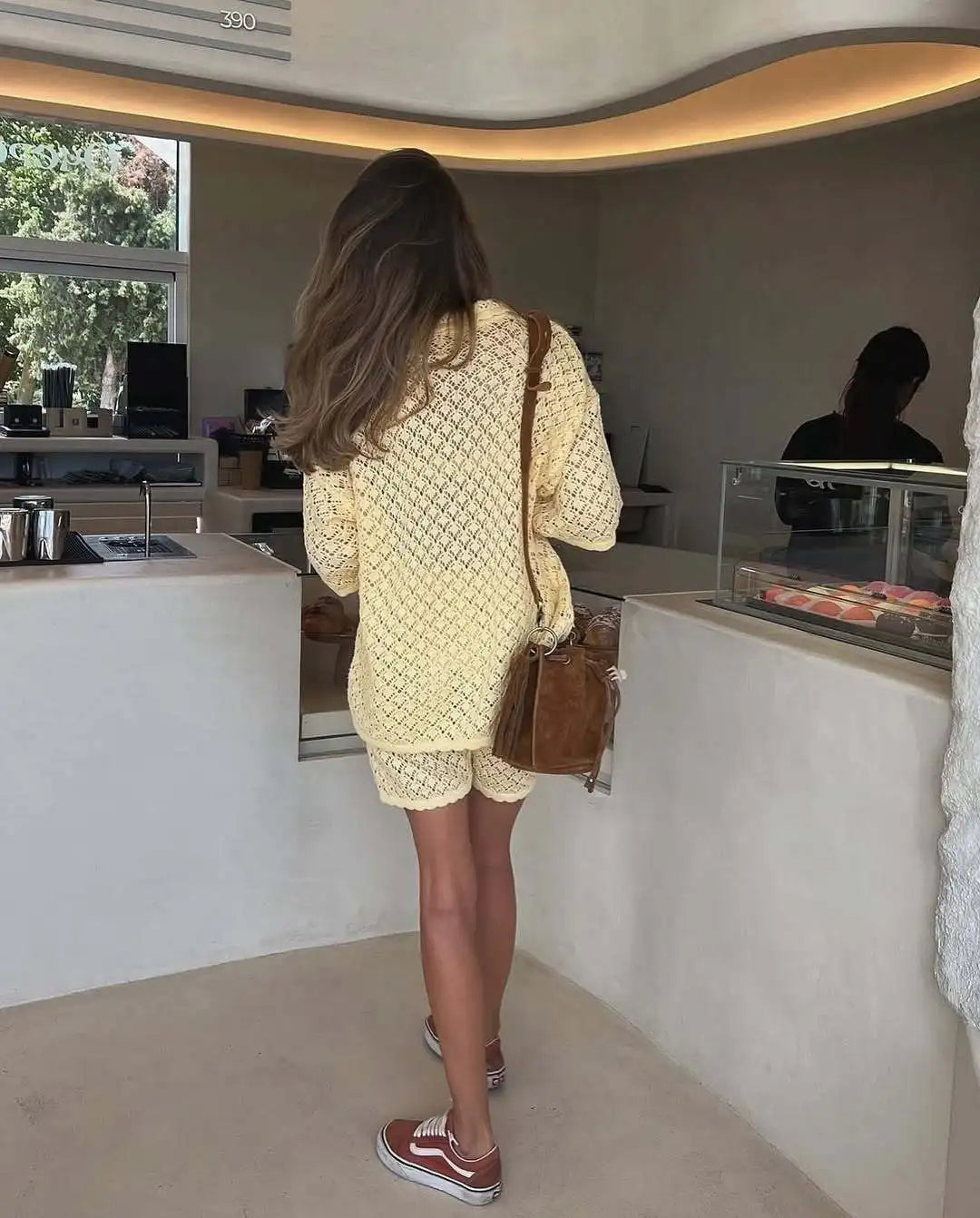 Tuularose Summer Knit Shorts Set New Knit Cardigan Top Casual Shorts Set Beach Vacation Bikini Cover Up Women Shorts Set Outfits