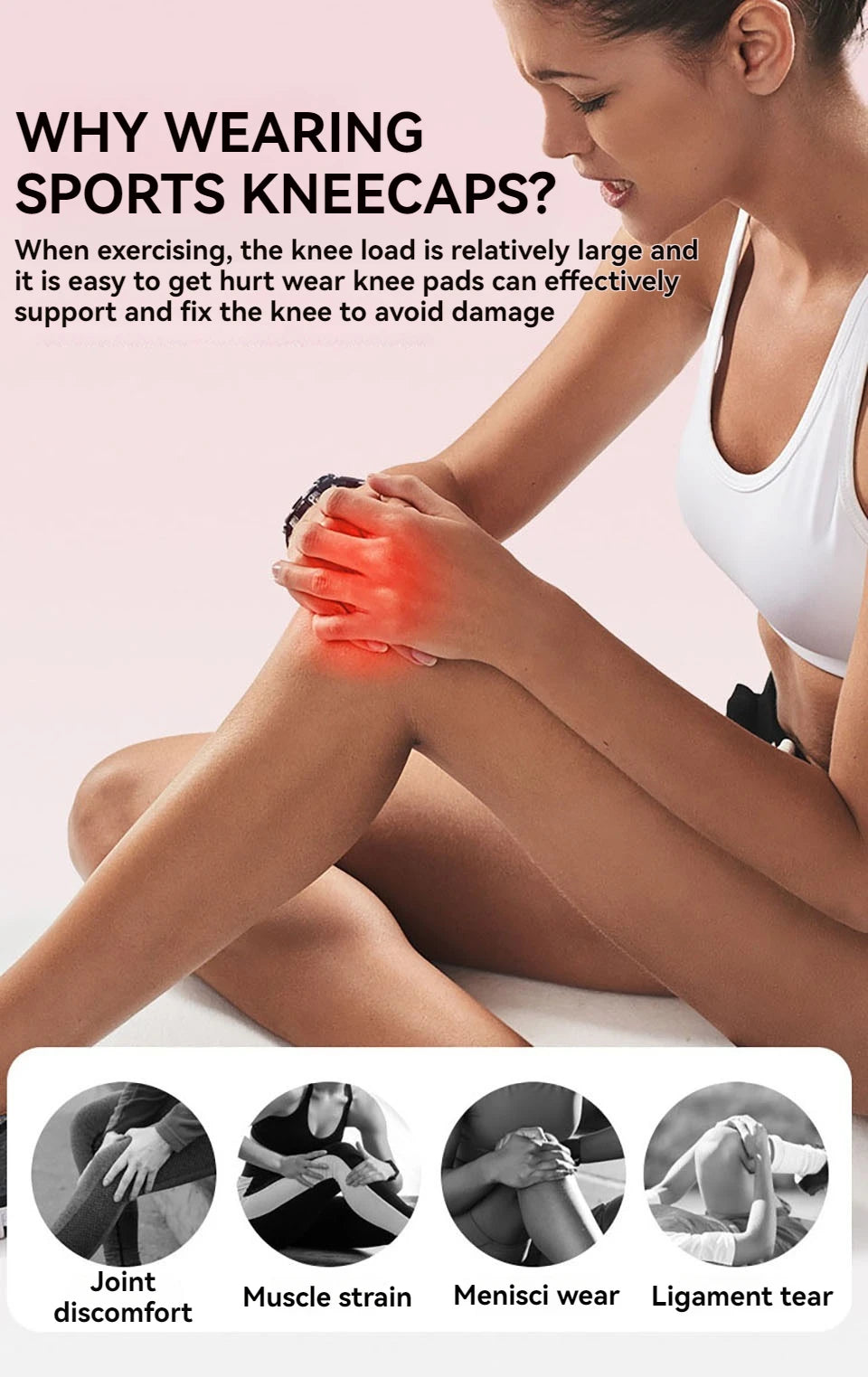 GTUBIKE 1PCS Thin Cross Sports Knee Brace Meniscus Protection Knee Support for Running Sports Non-Slip Compression Knee Sleeve