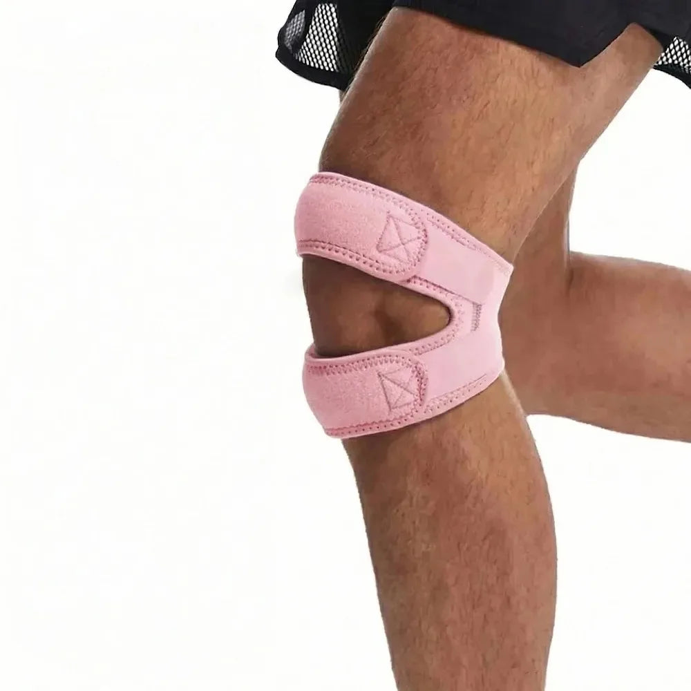 1/2Pcs Adjustable Sports Kneepad Double Patellar Knee Patella Tendon Support Strap Brace Pad ProtectorOpen Knee Wrap Strap Band