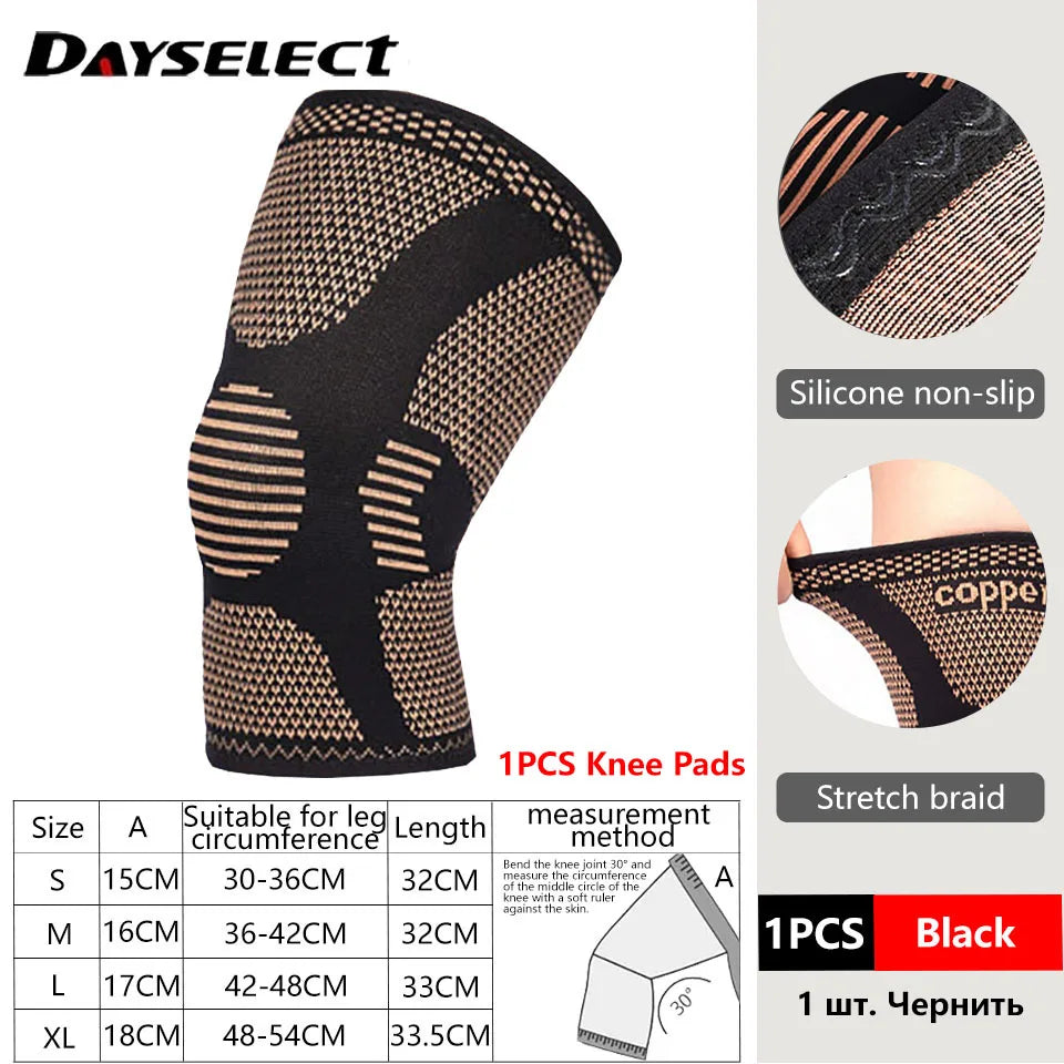 1Pcs Band Copper Nylon Knee Brace for Arthritis Pain and Support Knee Sleeve Compression for Sports Workout Arthritis Relief