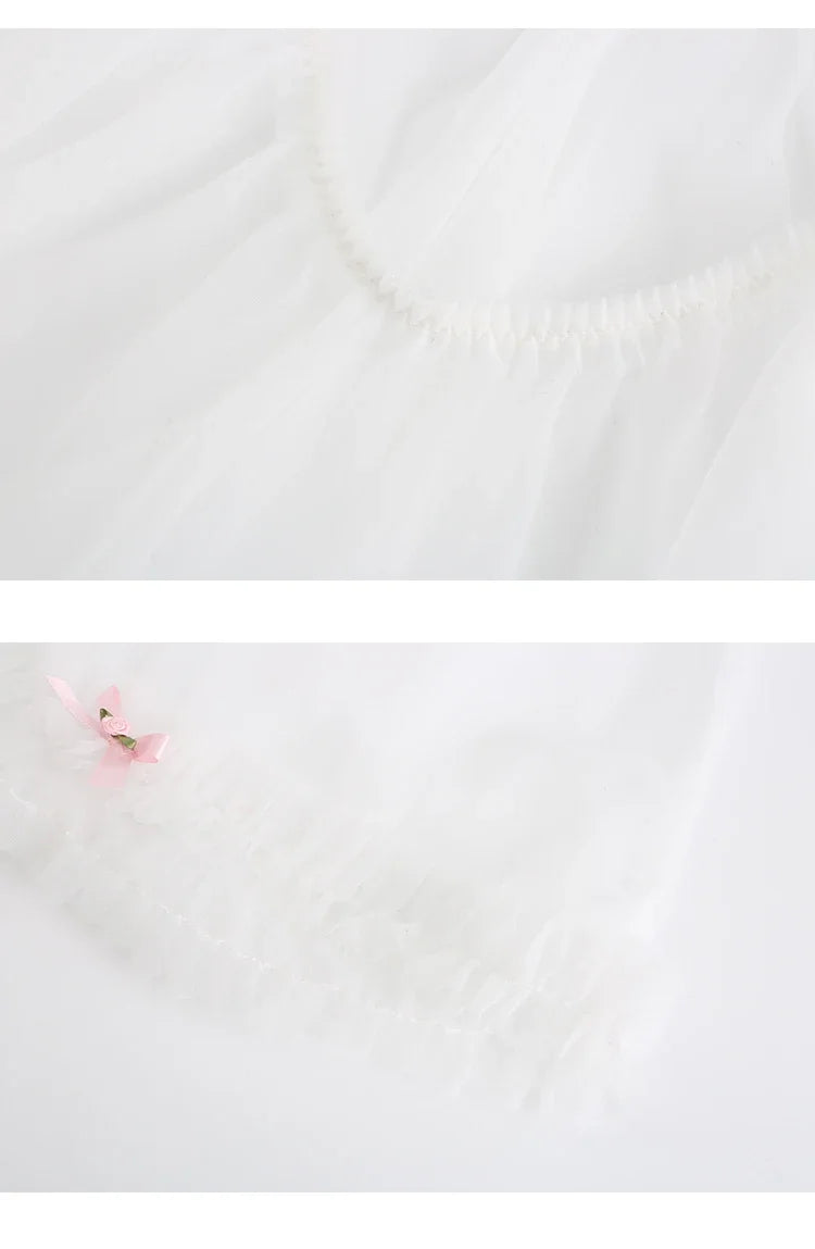 Pink Kawaii Lingerie dress Lolita Nightwear Sexy Lace Tulle Sweet Pink Sling Night Private Room Underwear Women Night Gowns 2024
