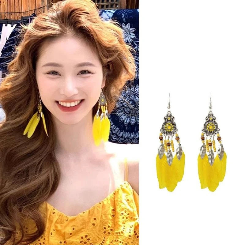 Cute Summer Flower Earrings Handmade Vacation Bohemian Earrings Exaggerated Beach Women Jewelry Party