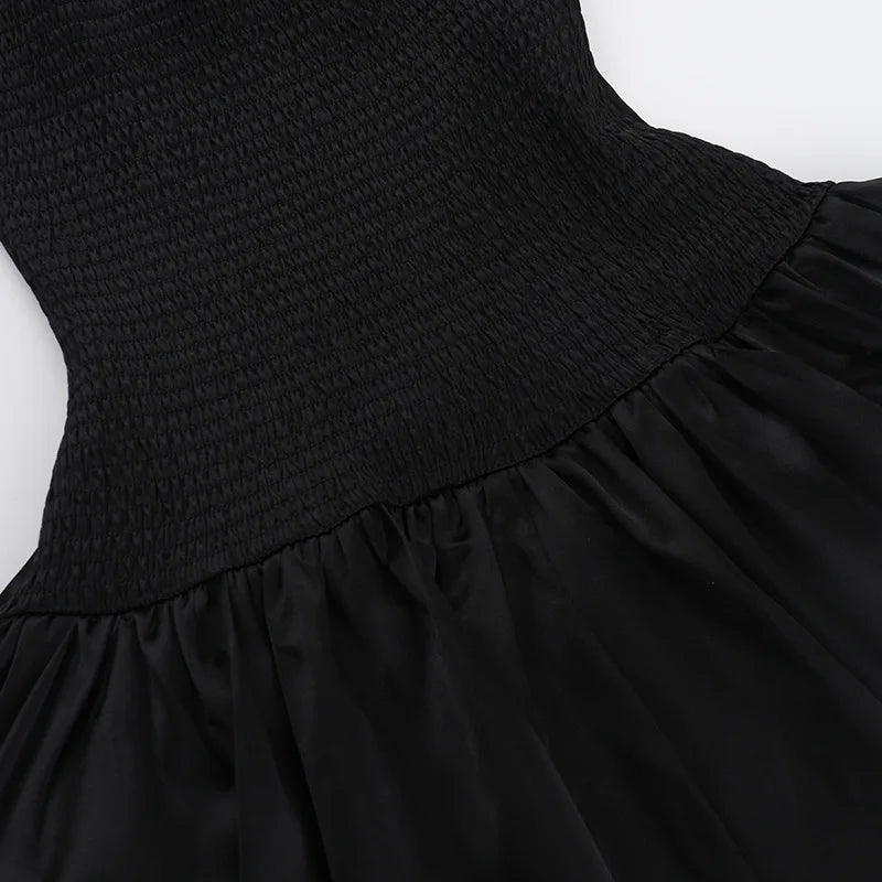Mozision Off-shoulder Backless Sexy Mini Dress For Women Robe Fashion Solid Strapless Sleeveless A-line Slim Sexy Club Dress