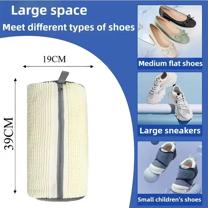 1Pcs Shoe Washing Machine Bag, Sneaker Laundry Bag for Washing Machine Extra Long and Thick Microfibre Fluff Reusable for Washer