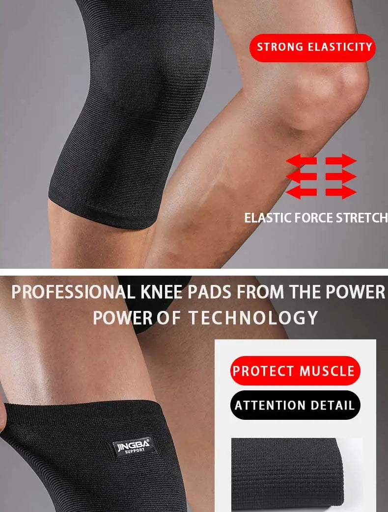 JINGBA SUPPORT Sports Basketball Knee Pads Support Elastic Nylon Knee Brace Volleyball Knee Protector Rodillera Deportiva