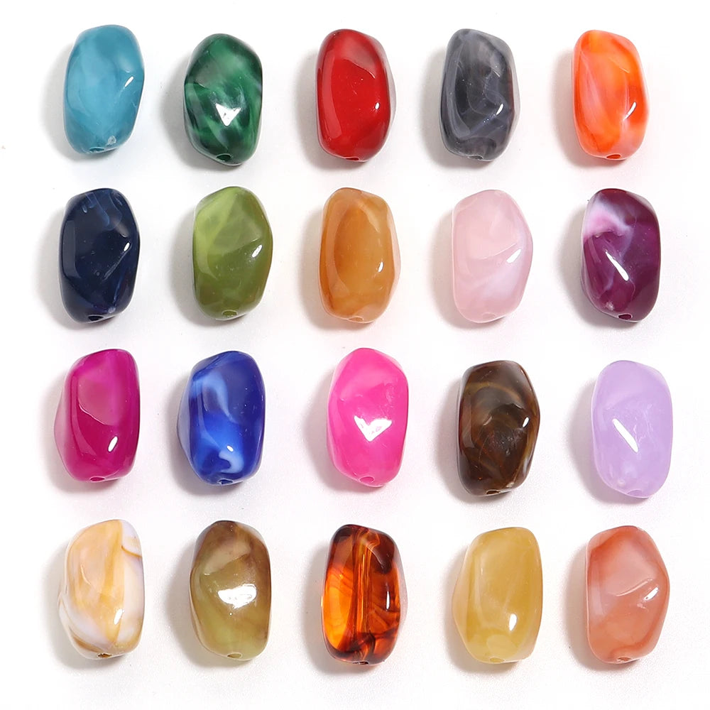 20pcs Dual Color Irregular Acrylic Beads Meteorite Shape Loose Spacer Beads For DIY Jewelry Making Bracelet Necklace Accessories