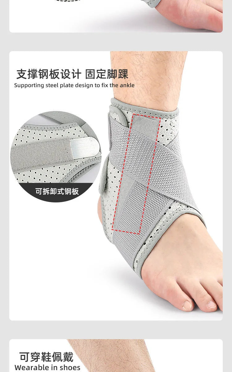 Ankle Support Brace for Sports Men Women Anti Sprain Adjustable Compression Sleeve Professional Stabilizer for Hiking Recovery