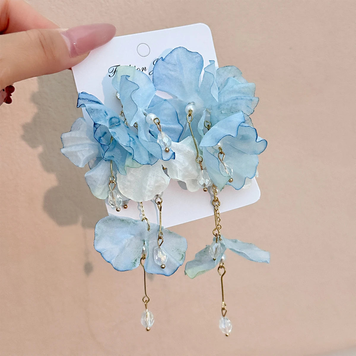 Blue Flower Earrings For Women Summer Unique Seaside Vacation Style Sweet Ear Accessories