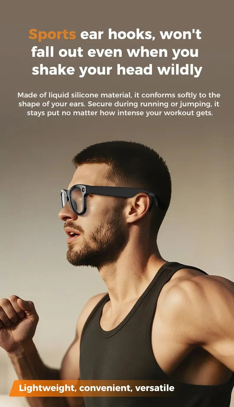 AI Smart Glasses GPT Camera 4K HD Multifunctional 3-in-1 Lens Bluetooth Call 3600Mah Battery Voice Assistant Control Sunglasses