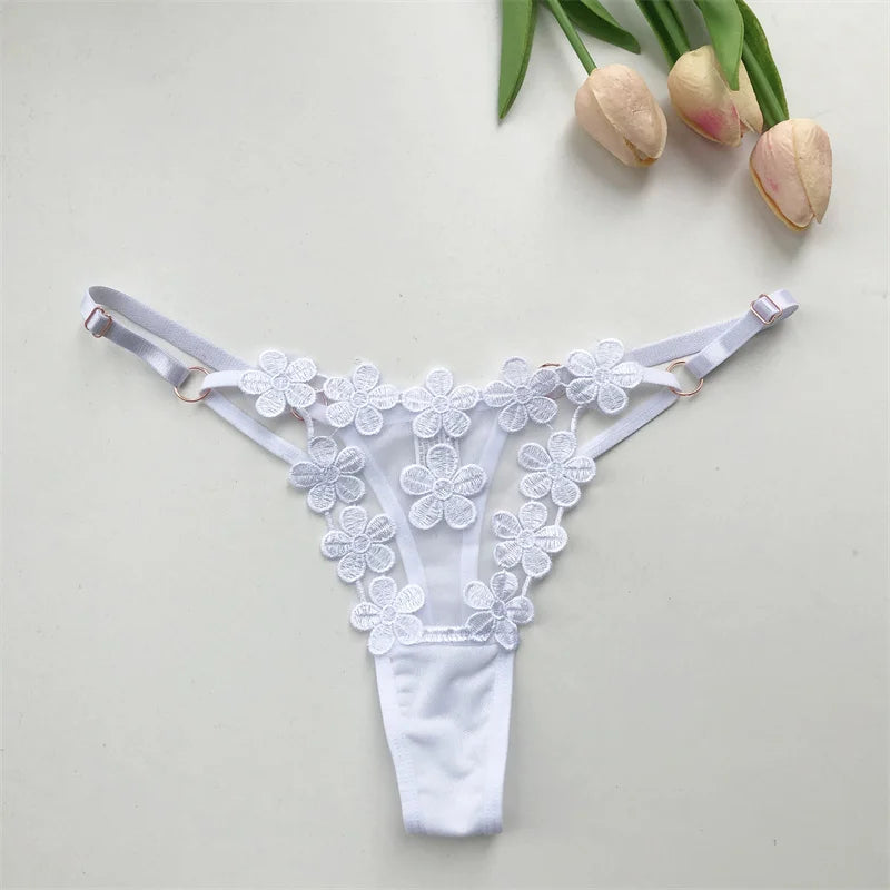 Customized Crystal Letter Sexy Embroidered Women's Low Waist Underwear BikiniG-Strings Adjustable Waist Underwear Hot Wife Gift