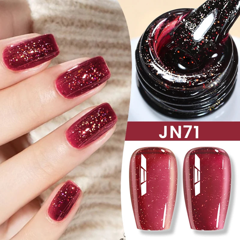 BORN PRETTY 10ml Blood Red Jelly Transparent Gel Nail Polish Wine Red Winter Color Semi Permanent Soak Off UV LED Varnish