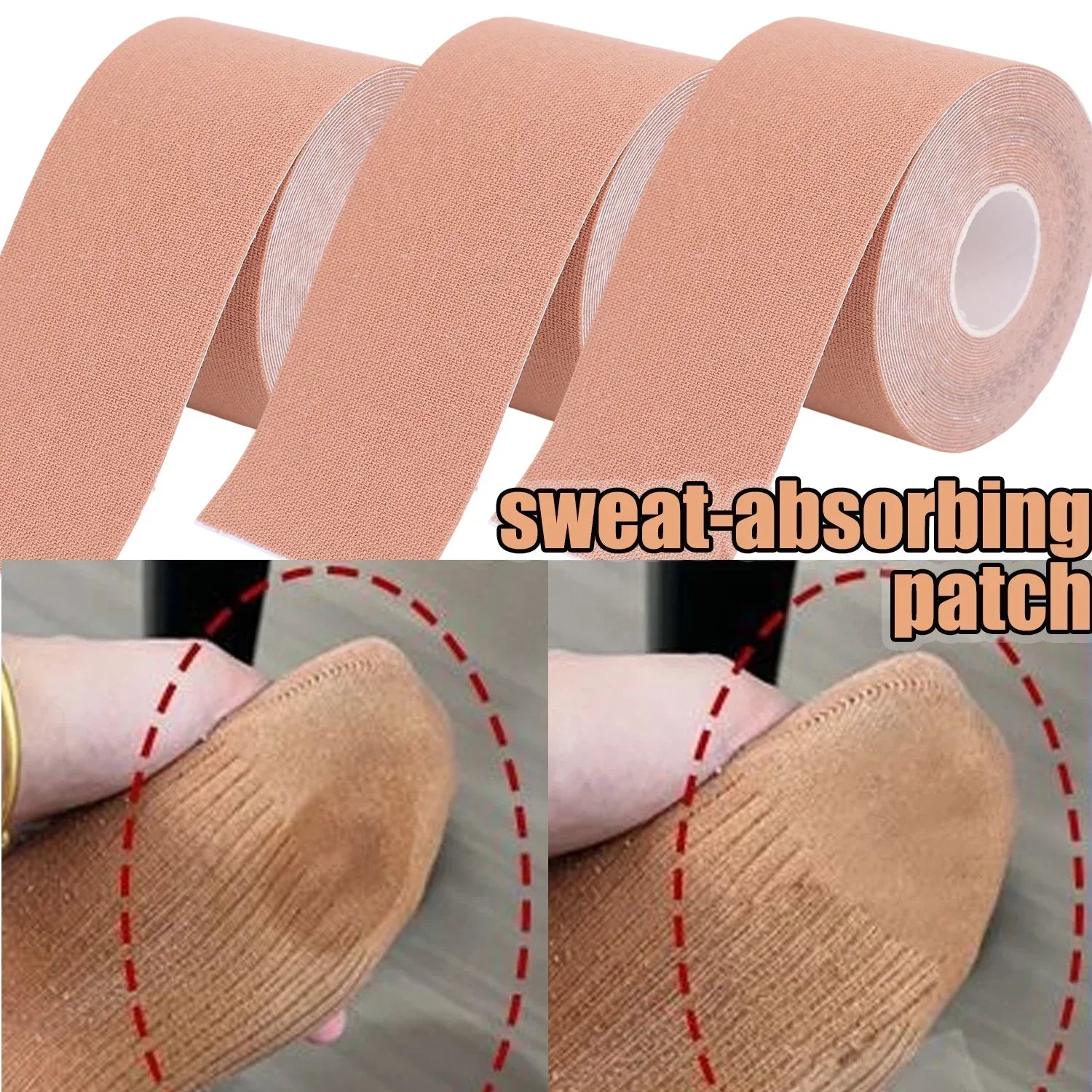 10m Invisible Underarm Sweat Roll Soft Self-adhesive Foot Sweat Absorbing Stickers for Men Women Disposable Anti Armpits Patch