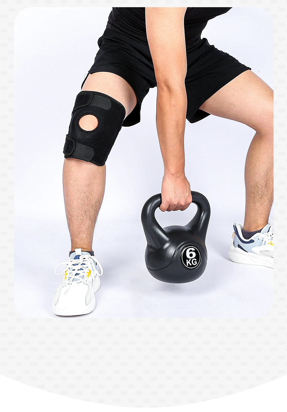 Knee Brace with Side Stabilizers Breathable Adjustable Knee Support Suitable for Sport Training and Knee Pain