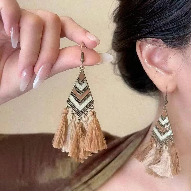 Cute Summer Flower Earrings Handmade Vacation Bohemian Earrings Exaggerated Beach Women Jewelry Party