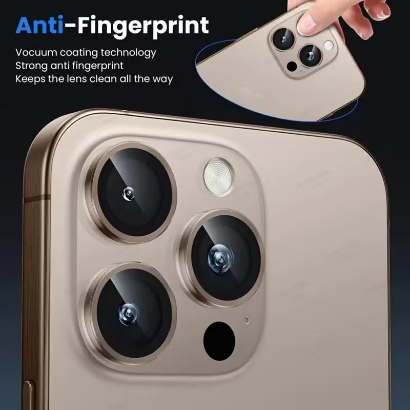 Tempered Glass Camera Lens Protector for iPhone 11/12/13/14/15/16 Pro Max Mini Plus Full Coverage Lens Protection 17 Air 16e 17e