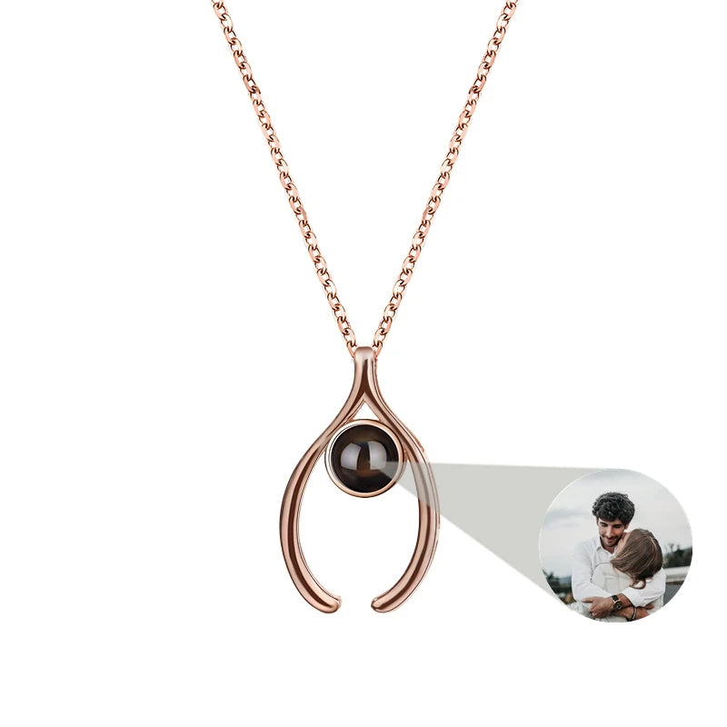Geometric/Camera Pendant Custom Photo Necklace for Women Personalized Projection Photo 925 Silver Chain Birthday Jewelry