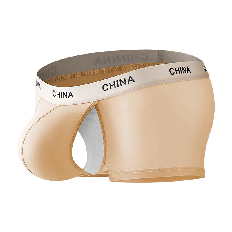 Open Front Underwear Men Sexy Men's Boxer Shorts Panties Breathable Pouch Bulge Underpants Male