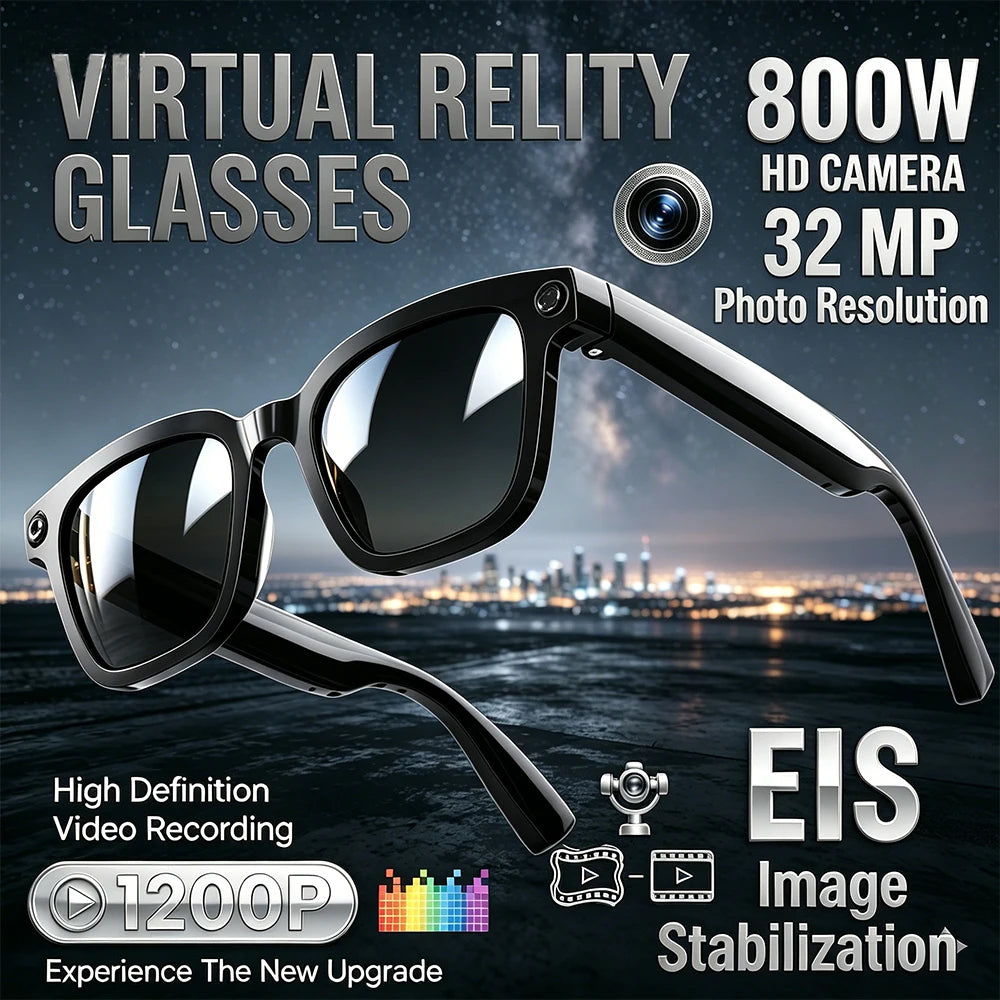 AI Smart Glasses 800W Camera Recording AI Photo Recognition BT Call Real Time Translation Voice Assistan Sunglasses Men Women