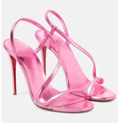 New Multi Color Serpentine Strap Women's Thin Heel Sexy High Heel External Sandals Fashion Sandals