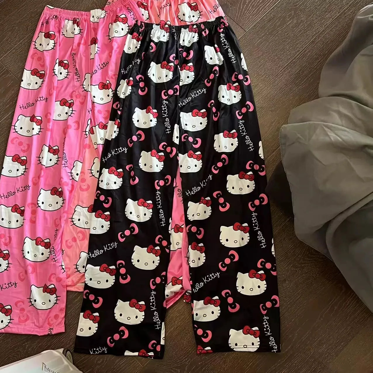 New Y2K Hello Kitty SpiderMan Sleeping Pants Anime Pajama Pants Soft Casual Pants Cartoon Home Trousers Couple Gift