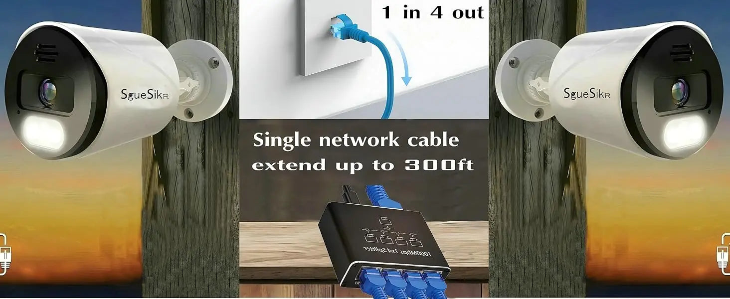 LccKaa 1000Mbps RJ45 Splitter 1 To 2/3/4 Adapter Network Splitter Cable Extender Gigabit LAN Connector for PC Laptop TV Router