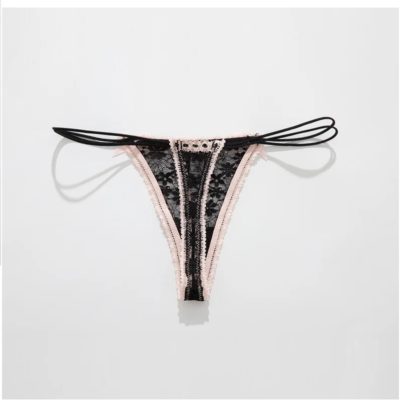 Women Panties Трусы Женские Sexy Lace Bow Female Underwear Women Low Waist Transparent Breathable Thongs Lingerie Стринги